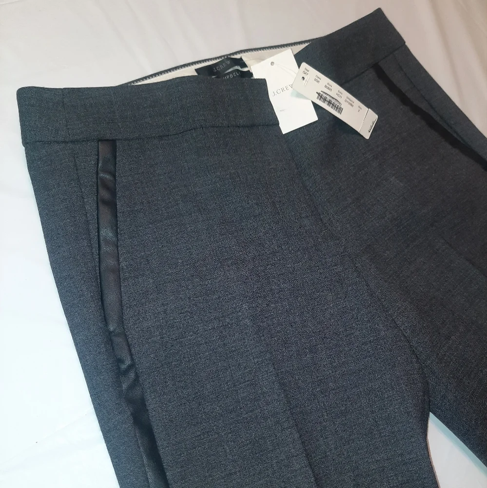 J. Crew | Campbell Tuxedo Dress Pants with Faux Leather Sides Size 2 - Picture 8 of 16